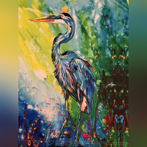Jen Callahan Unisex T-shirt Size XXL Heron Watercolor Short Sleeve Art to Wear - Picture 2 of 11
